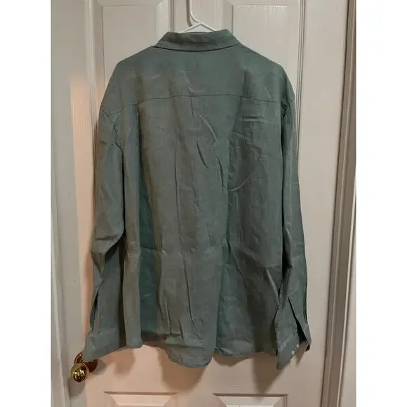 100% Linen Long Sleeve Shirt XL - Picture 2 of 7